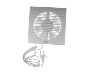 EUROPLAST Diameter 150 mm Wall Fan Exhaust Cable Switch Fan Kitchen Toilet Bathroom Plastic White