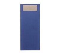 Europochette Marine Blue Cutlery Pouch with Kraft 2-ply Napkin (500)