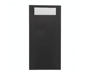 Europochette Royal Sized Black Cutlery Pouch White Soft 2ply Napkin (Pack 250)
