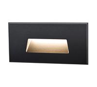 EuroPole 37210 Set In 2W LED IP67 Fixed Horizontal Recessed Wall Light Black 3000K