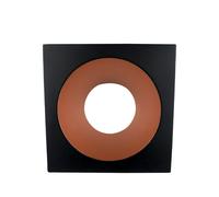 EuroPole 5765C Fixed Baffled Square Bezel for LED'Up Universal 57016 Matt Black/Copper