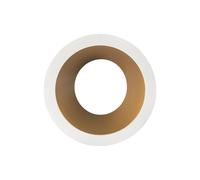 EuroPole 5770D Fixed Baffled Asymmetrical Round Bezel for LED'Up Universal 57016 Matt White/Gold