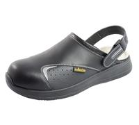 EUROROUTIER Basic 2.0 Black, Clogs Safety Shoes in Leather CE EN ISO SB A-E-E-FO SRC Certified, Black, 12.5 UK