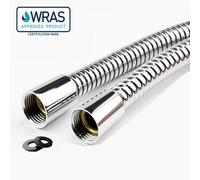 Euroshowers 175Cm Superlux Premium Chrome Stainless Steel Shower Hose Large Bore 11mm Fast Flow - Wras Approved