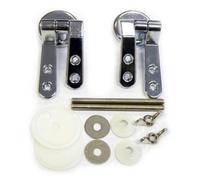 Euroshowers 2 Pack Set Round Toilet Seat Lid Hinges Chrome Replacement