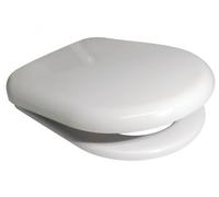 Euroshowers 86511 White D Shape Soft Close Toilet Seat with Standard and Top Fix/Blind Hole Fittings and Push Button Quick Release Hinges