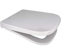 Euroshowers 87370 V20 ONE Square Shaped Soft Close Toilet Seat, White, 356mm x 434mm, Top & Bottom Fix