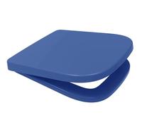 Euroshowers 87374 V20 ONE Square Shaped Soft Close Toilet Seat, Blue, 356mm x 434mm, Top & Bottom Fix