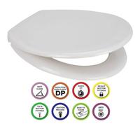 Euroshowers Anti-Bac Top Or Bottom Fix White Oval Soft Close Quick Release Toilet Seat 375X445mm