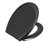Euroshowers BLACK ONE SEAT Soft Close Toilet Seat with ONE BUTTON Quick Release Hinges