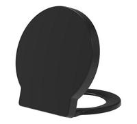 Round Soft Close Toilet Seat Quick Release Top or Bottom Fix 400 x 420 (Black)