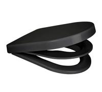 Euroshowers D Shape Multi Soft Close 2 in 1 Family Toilet Seat (Black)