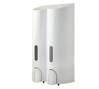 Euroshowers Double Tall Round Liquid Soap Shampoo Gel Dispenser Pump White