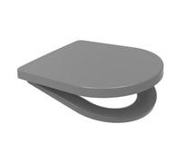 (Grey) Middle D Shape Toilet Seat Soft Close Quick Release 360 x 449mm