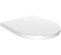 Euroshowers One Seat TOP and Standard FIX, Short/Middle/Long Projection D Shape One Button Quick Release Soft Close White Toilet Seat (Middle Standard Projection),2368505