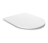 Euroshowers Slim D Shaped Toilet Seat ONE Button Release/Soft Close/Top and Bottom Fix (Middle D Slim) - White