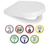 Euroshowers Top Or Bottom Fix Short D Soft Close Quick Release Toilet Seat 363X424mm