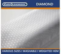 Euroshowers White Diamond Fabric Extra Wide / Extra Long Shower Curtain With Weighted Hem - 295Cm Wide X 200Cm Long