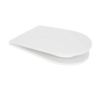 Euroshowers White Long D Slim Soft Close Toilet Seat, 362 X 463mm, Top & Bottom Fix