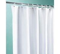 Euroshowers White Waffle Fabric Shower Curtain with Weighted Hem - VARIOUS (213 CM WIDE X 213 CM LONG)
