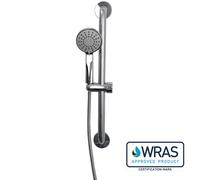 EuroShowers WRAS Approved ROUNDED Stainless Steel Safety Grab Bar Slide Rail Shower Set - 60cm
