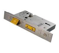 Eurospec British Standard Easi-T 5 Lever Sashlock, Square Forend, 64mm,2.5 inch Heavy Duty with Fixing,57mm, Model # LSS5525SSS