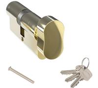 Eurospec Door Lock With Keys Thumb Turn Euro Cylinder Barrel Lock Polished Brass 50/40 L(90mm)