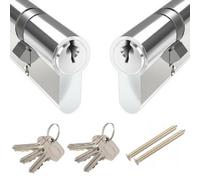 Eurospec Keyed Alike Euro Cylinder Lock Pair 2 X Barrel Locks - 35/35 (70mm) Chrome