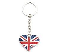 Eurostick Union Jack Multi Keyring Keychain UJ London British Bag Charm (Union Jack Double Sided Heart)