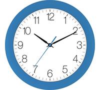 Eurotime Radio Wall Clock 30 cm Blue Plastic Case Curved Real Glass Automatic Time and Time Switch from Summer and Winter Time Clear Dial 52800-08-3