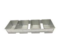 EUROTINS Strap of 4 Natural Finish Large Commercial Bakery Bread Tin 250gm