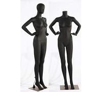 Eurotondisplay LF2-8 Female Mannequin in Abstract Black Matte Varnished Mannequin in Black Nose and Mouth Shaped (Woman LF2-8)