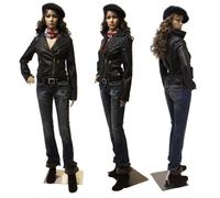Eurotondisplay SF-11 Female mannequin full body manikin + 2 free long curly wigs (dark brown and black) +metal stand Head and arms can be rotated Plastic Unbreakable Eco-friendly