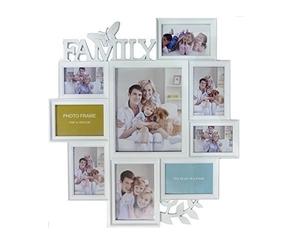 Eurotrade W Ltd LARGE WHITE BUTTERFLY LEAF WALL HANGING FAMILY PHOTO FRAME MULTI PICTURE HOLDER