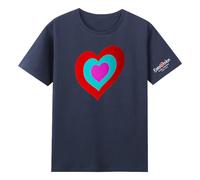 Eurovision 2025 Heart T-Shirt Eurovision Song Contest Crewneck Short Sleeve Cotton Tee Men Women Streetwear Tops (XXL,Navy)