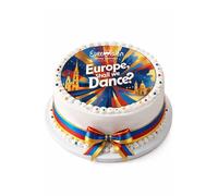 Eurovision Song Contest 2026 Vienna, Austria 7-8" Circle Edible Decor Icing Sheet Cake Topper Decoration - Great for larger cakes