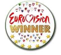 EUROVISION SONG CONTEST WINNERS BADGE- EUROVISION SONG CONTEST BADGE - EUROVISION PARTY SWEEPSTAKE - Button Badge - 55 MM/2.2" Diameter