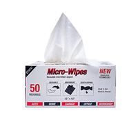 Eurow Microfiber Detailing Wipes with Dispenser Box, 200GSM, 12 by 12 Inches, Pack of 50, White