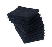 Eurow Microfiber Salon Towels - Bleachproof, Ultra Absorbent & Quick Drying - Soft, Lightweight & Durable for Hair Styling, Beauty, Barber & Spa Use, 16 x 29 Inches, 10-Pack, Black