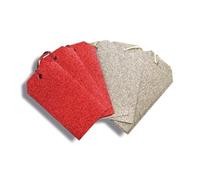 10 Red/Gold Glitter Gift Tags