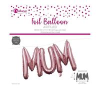 Eurowrap 13 inch Pink Mum Foil Balloon, Indoor & Outdoor Decorations, Mums Party Balloons, Supplies for Mums Birthday Party Celebration