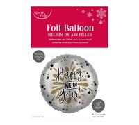 Eurowrap 18" Happy New Year Round Foil Balloon Silver Gold Star