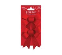 Eurowrap 2 Glitter Bows Red 13x14.5cm (6 Pack) X-25470-BC