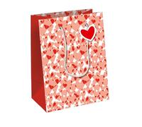 Eurowrap 33841-3C - Un lot de 6 Sacs Cadeaux Excellia- Format Moyen - 21,5x10,2x25,3cm - 210g - Motif : Amore- Idéal Pour : Livre, Jeu, Petits cadeaux