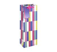 Eurowrap 36989-4C - Holographic Stripes, Bottle Bag 12.7x9x35.5cm - Pack of 6