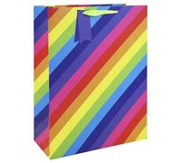 Eurowrap 37007-1WC - Rainbow Stripes, XL Bag 33x15x45.5cm - Pack of 6