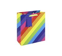 Eurowrap 37007-3C - Rainbow Stripes Medium Bag 21.5x10.5x25.5cm - Pack of 6