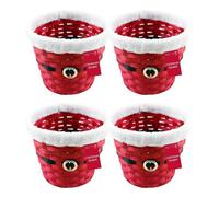 Eurowrap 4X Round Christmas Hamper Basket Santa Clause Gift Hamper Table Decor Basket 19Cm