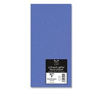 Eurowrap 6 Sheets Glitter Tissue Paper Gemstone Dark Blue Silver SPECKS 50CM x 70CM Acid Free