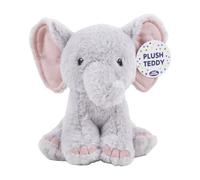 Eurowrap 8" Plush Elephant Teddy Bear Toy - Grey - Soft Plush Toy - Perfect for Children, Gifts, Birthdays, for Kids